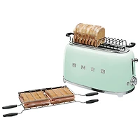 Smeg 50's Style Retro Long Slot Toaster - 4-Slice - Pastel Green