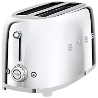 Smeg 50's Style Retro Long Slot Toaster - 4-Slice - Chrome