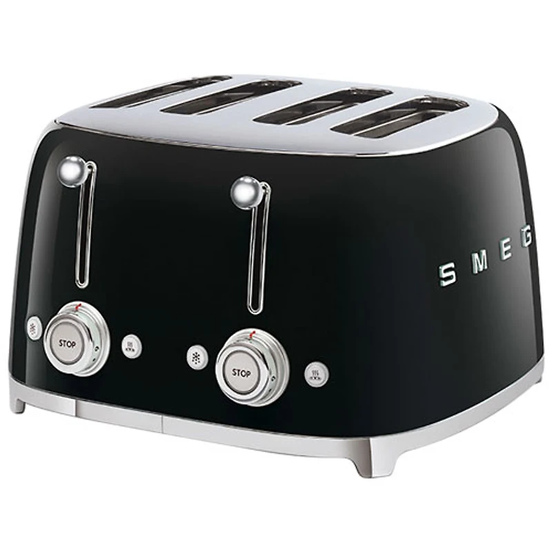 Grille-pain rétro des années 50 de Smeg - 4 tranches - Noir