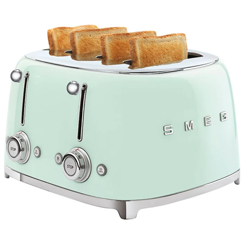 Grille-pain rétro des années 50 de Smeg - 4 tranches - Vert pastel