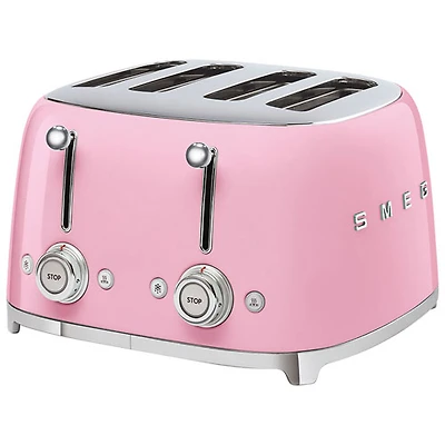 Smeg 50's Style Retro Toaster - 4-Slice - Pink