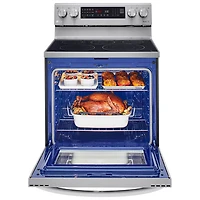 LG 30" 6.3 Cu. Ft. True Convection 5-Element Electric Air Fry Range (LREL6325F) - Stainless Steel
