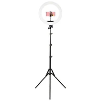 Ensemble pour blogues vidéo avec anneau lumineux DEL bicolore de 18 po de Mobifoto (MOBIRL18)