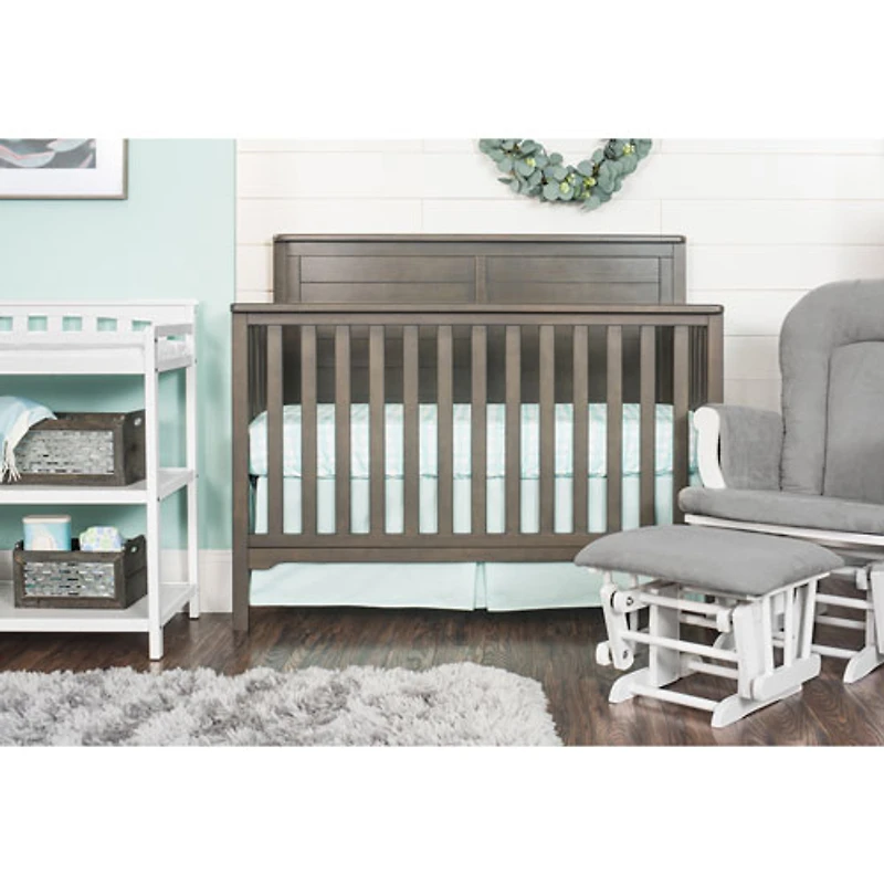 Child Craft Forever Eclectic Flat Top Solid Wood 4-in-1 Convertible Crib - Dapper Grey