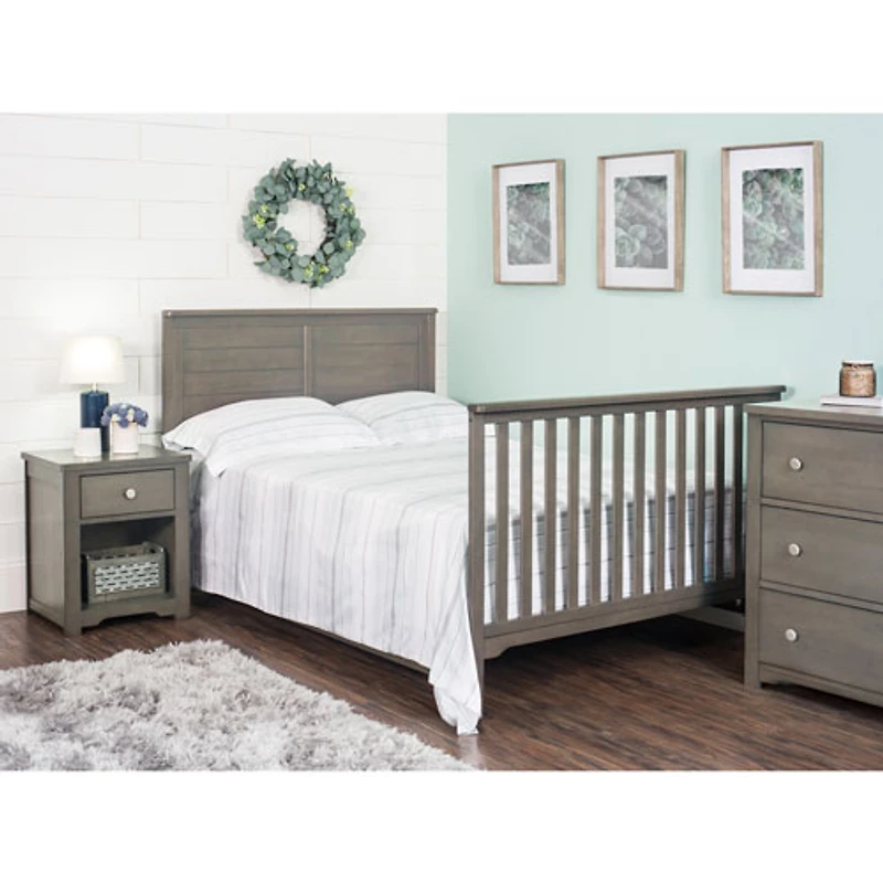 Child Craft Forever Eclectic Flat Top Solid Wood 4-in-1 Convertible Crib - Dapper Grey
