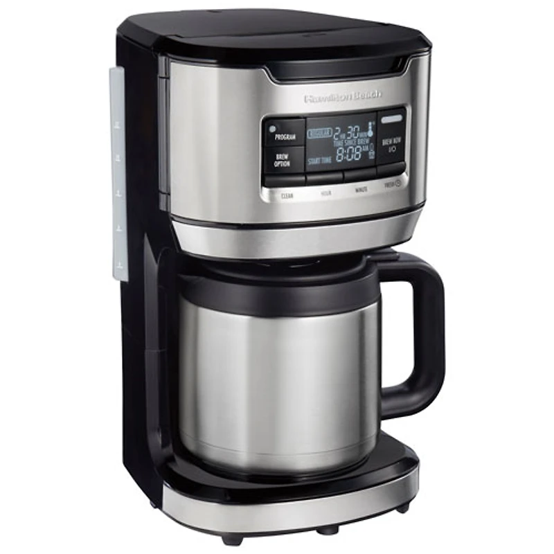 Cafetière à filtre programmable de Hamilton Beach - 12 tasses - Noir/acier inoxydable