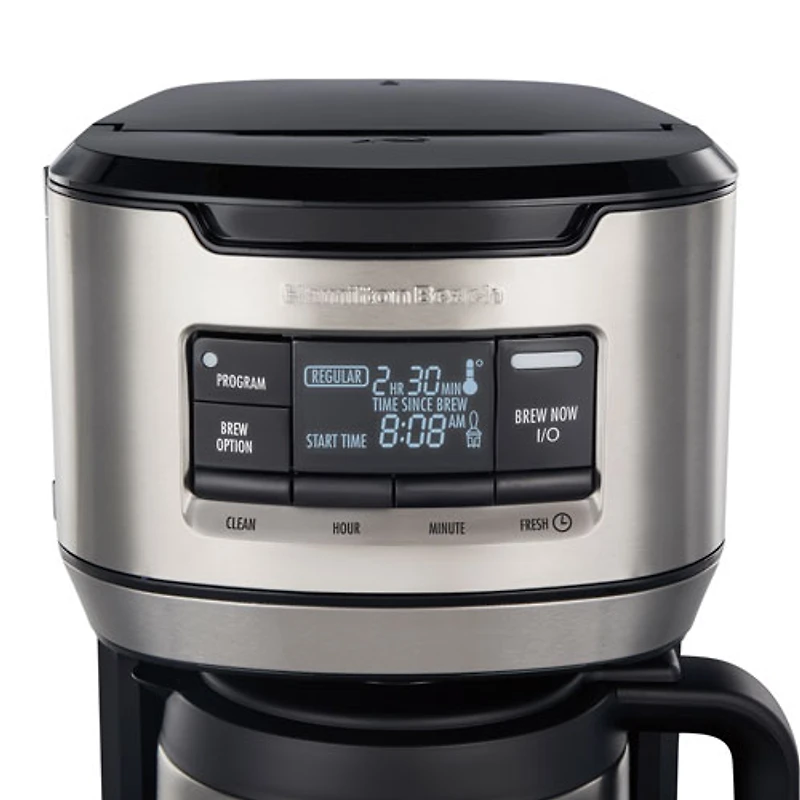 Cafetière à filtre programmable de Hamilton Beach - 12 tasses - Noir/acier inoxydable