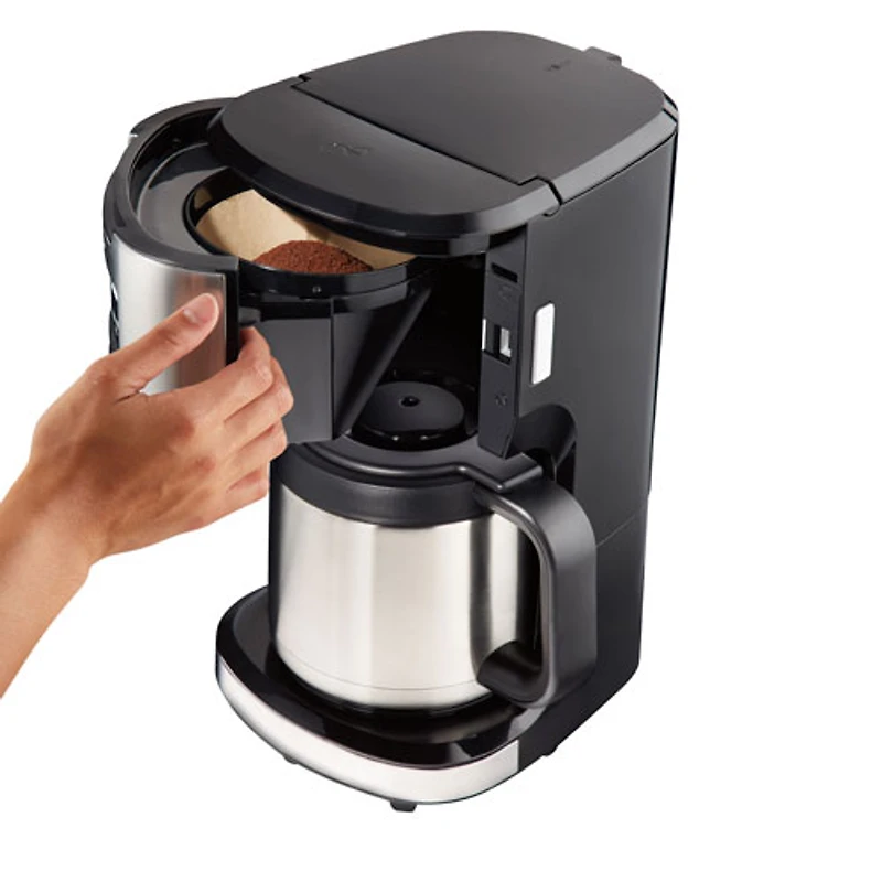 Cafetière à filtre programmable de Hamilton Beach - 12 tasses - Noir/acier inoxydable