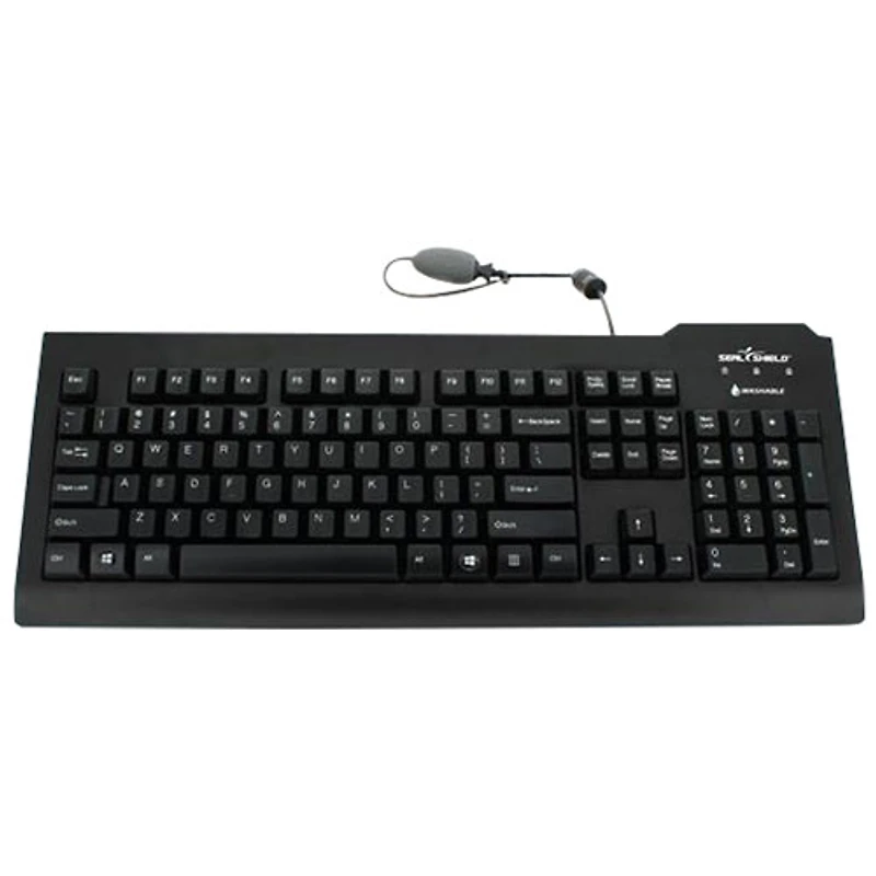 Seal Shield Clean Wired Full Size Waterproof Keyboard with Quick Connect - English
