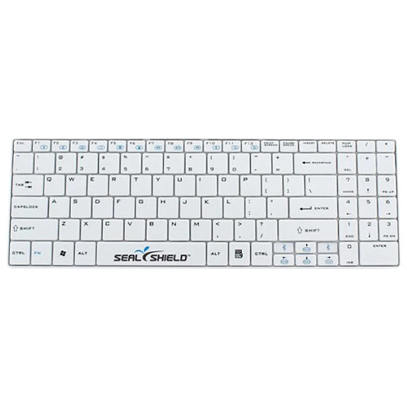 Seal Shield CleanWipe Bluetooth Full Size Waterproof Keyboard with Keyboard Cover - White - English
