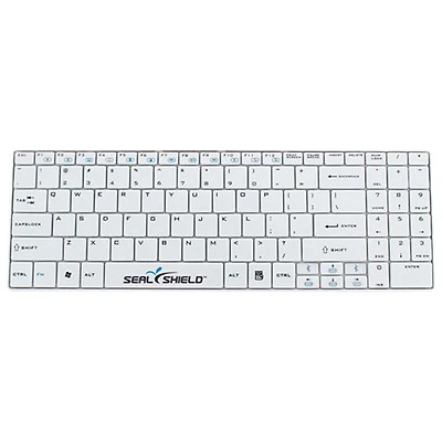 Seal Shield CleanWipe Bluetooth Full Size Waterproof Keyboard with Keyboard Cover - White - English