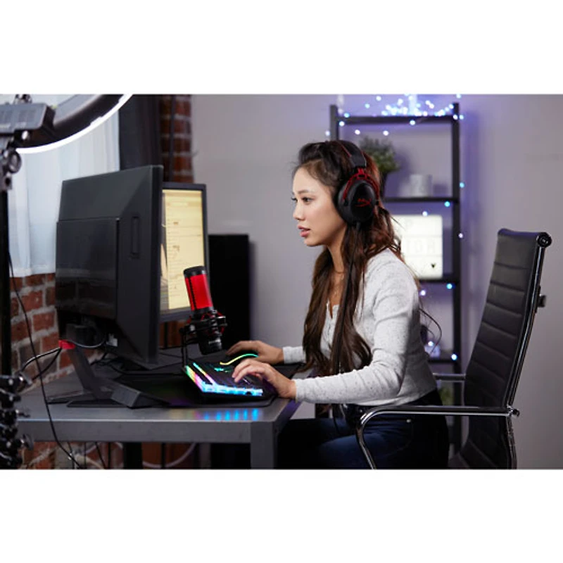 HyperX QuadCast Gaming USB Microphone - Black/Red
