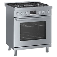Bosch 30" 3.7 Cu. Ft. True Convection 5-Burner Freestanding Gas Range (HGS8055UC) - Stainless