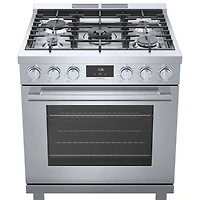 Bosch 30" 3.7 Cu. Ft. True Convection 5-Burner Freestanding Gas Range (HGS8055UC) - Stainless
