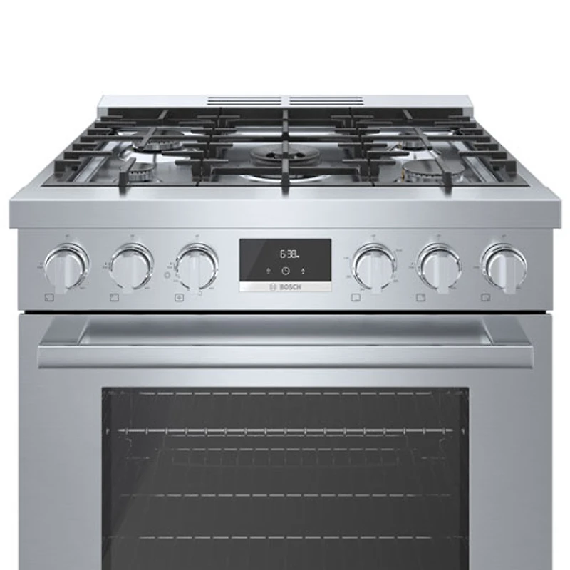 Bosch 30" 3.7 Cu. Ft. True Convection 5-Burner Freestanding Gas Range (HGS8055UC) - Stainless