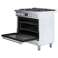 Cuisinière à gaz autonome à 6 brûleurs convection véritable 3,5 pi³ 36 po Bosch (HGS8655UC) - Inox