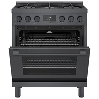 Cuisinière gaz autonome 5 brûleurs convection véritable 3,7 pi³ 30 po Bosch (HGS8045UC) - Inox noir
