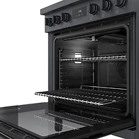 Cuisinière gaz autonome 5 brûleurs convection véritable 3,7 pi³ 30 po Bosch (HGS8045UC) - Inox noir