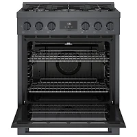 Cuisinière gaz autonome 5 brûleurs convection véritable 3,7 pi³ 30 po Bosch (HGS8045UC) - Inox noir
