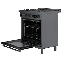 Cuisinière gaz autonome 5 brûleurs convection véritable 3,7 pi³ 30 po Bosch (HGS8045UC) - Inox noir