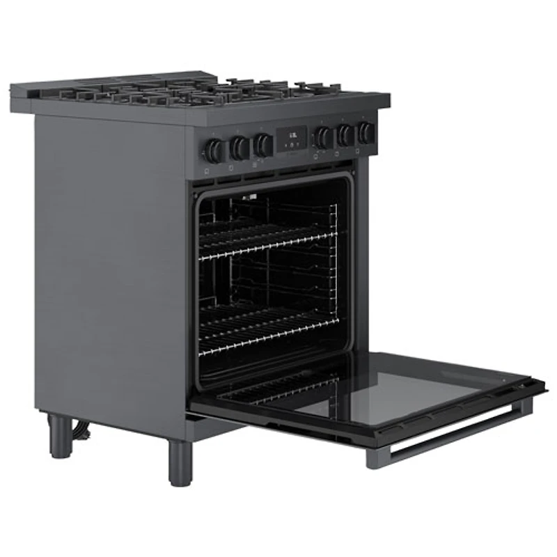 Cuisinière gaz autonome 5 brûleurs convection véritable 3,7 pi³ 30 po Bosch (HGS8045UC) - Inox noir