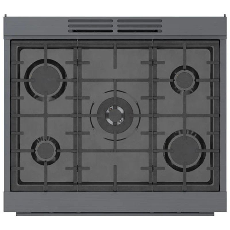 Cuisinière gaz autonome 5 brûleurs convection véritable 3,7 pi³ 30 po Bosch (HGS8045UC) - Inox noir