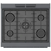 Cuisinière gaz autonome 5 brûleurs convection véritable 3,7 pi³ 30 po Bosch (HGS8045UC) - Inox noir