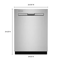 Lave-vaisselle encastrable 24 po 47 dB avec troisième panier de Whirlpool (WDT750SAKZ) - Inox