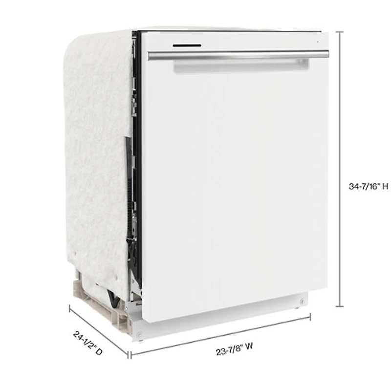 Lave-vaisselle encastrable 24 po 47 dB avec troisième panier de Whirlpool (WDTA50SAKW) - Blanc