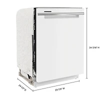 Lave-vaisselle encastrable 24 po 47 dB avec troisième panier de Whirlpool (WDTA50SAKW) - Blanc