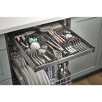 Lave-vaisselle encastrable 24 po 47 dB avec troisième panier de Whirlpool (WDTA50SAKW) - Blanc