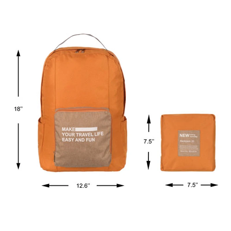 Sac à dos de voyage pliable de Nicci - Jaune