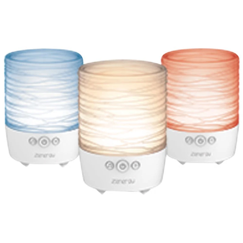 Bougie thérapeutique portative Bluetooth avec lumière, haut-parleur et son Zenergy d'iHome - Blanc