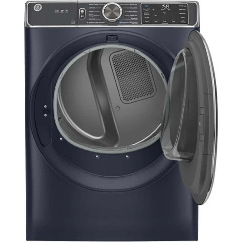 GE 7.8 Cu. Ft. Large Capacity Stackable Electric Dryer with Moisture Sensing, PowerSteam, Energy Star & Wi-Fi (GFD85ESMNRS) - Sapphire Blue