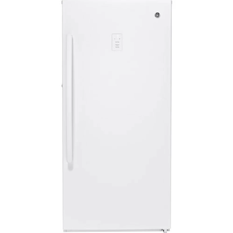 GE 14.1 Cu. Ft. Frost-Free Upright Freezer (FUF14SMRWW) - Open Box - Scratch & Dent