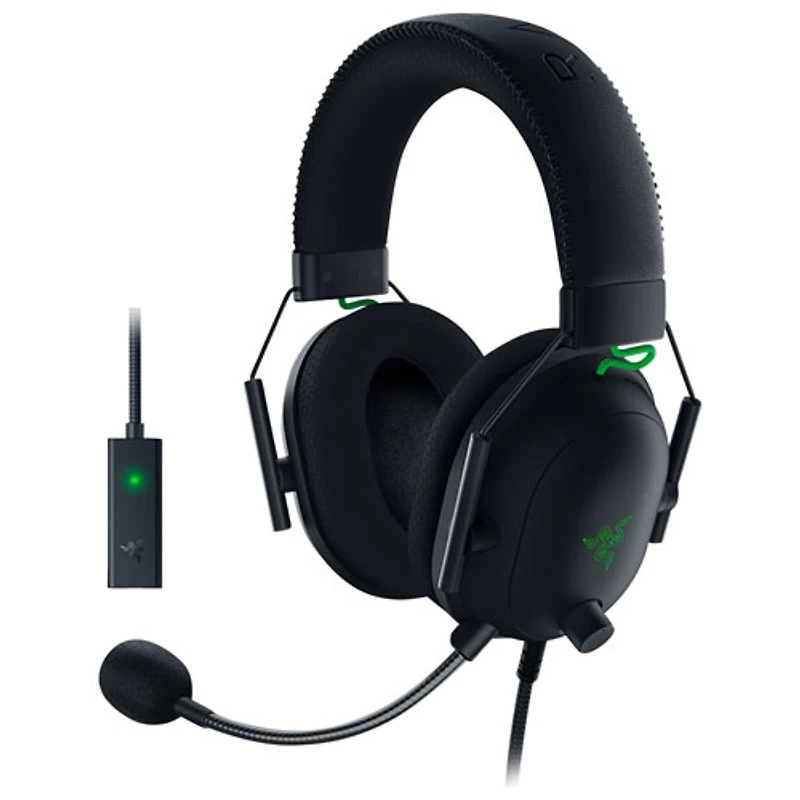 Razer BlackShark V2 Gaming Headset with Microphone & USB Sound Card - Black/Green