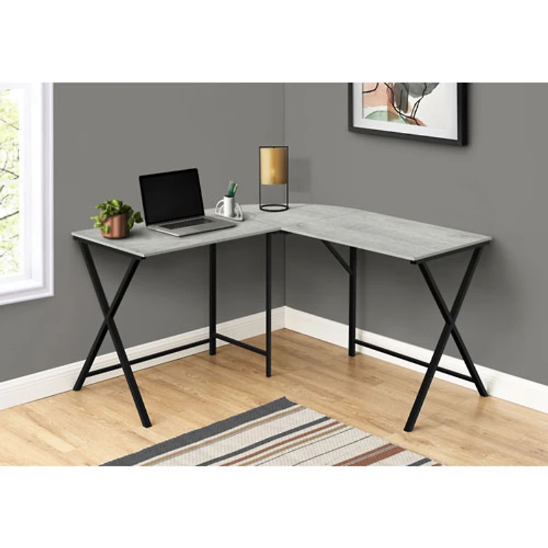 Monarch Corner Computer Desk - Grey/Black