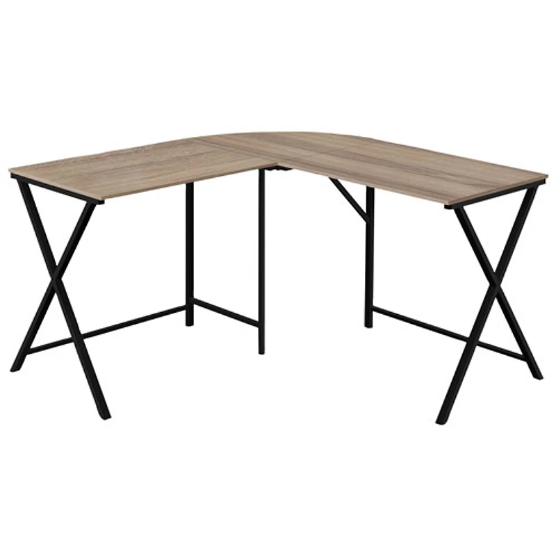 Bureau d'angle d'ordinateur de Monarch - Taupe foncé/Noir