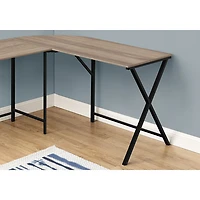 Bureau d'angle d'ordinateur de Monarch - Taupe foncé/Noir