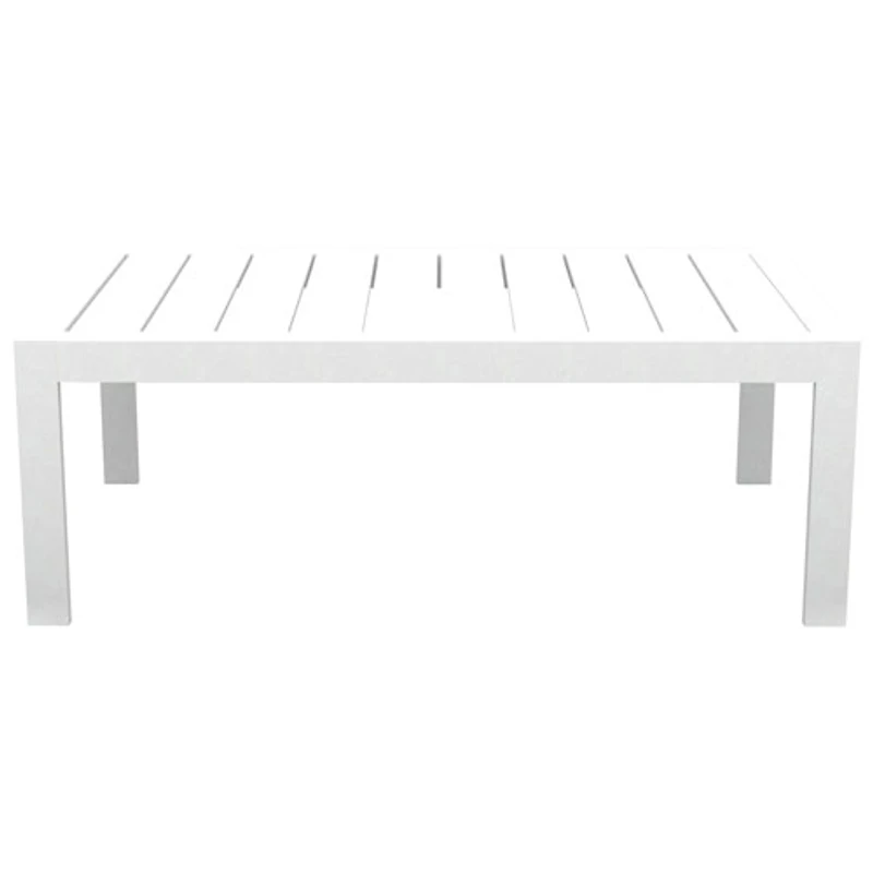 Portofino Contemporary Rectangular Outdoor Coffee Table - White