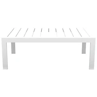 Portofino Contemporary Rectangular Outdoor Coffee Table - White