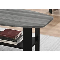 Monarch Rounded Contemporary 3-Piece Coffee Table & End Tables Set with Shelves - Oak Grey/Black
