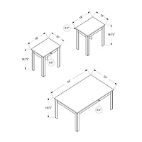 Monarch Contemporary 3-Piece Coffee Table & End Tables Set - Walnut
