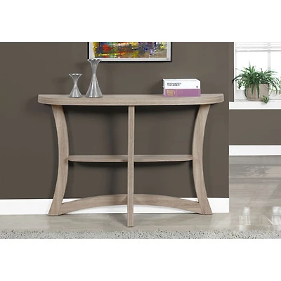 Monarch Contemporary Rectangular Console Table with Half Moon Shape - Dark Taupe