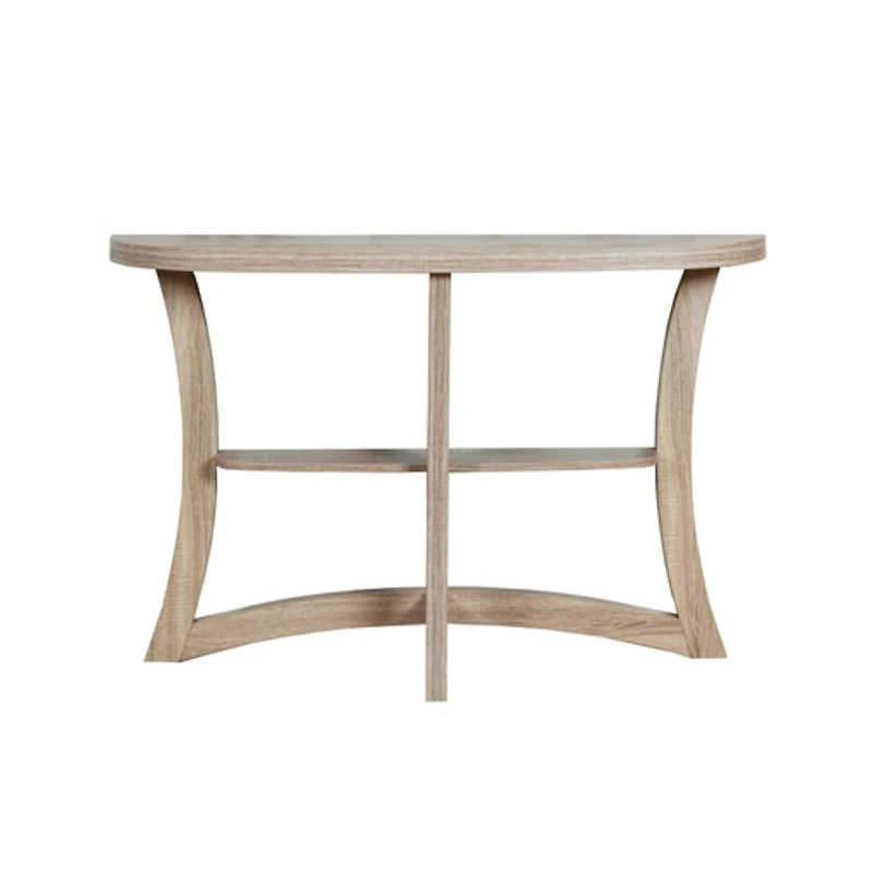Monarch Contemporary Rectangular Console Table with Half Moon Shape - Dark Taupe