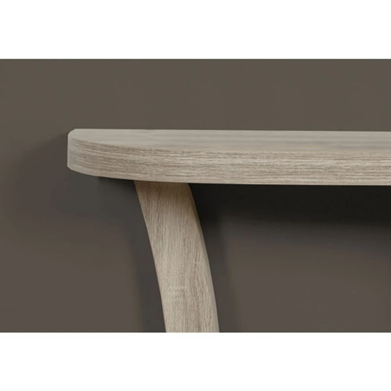 Monarch Contemporary Rectangular Console Table with Half Moon Shape - Dark Taupe