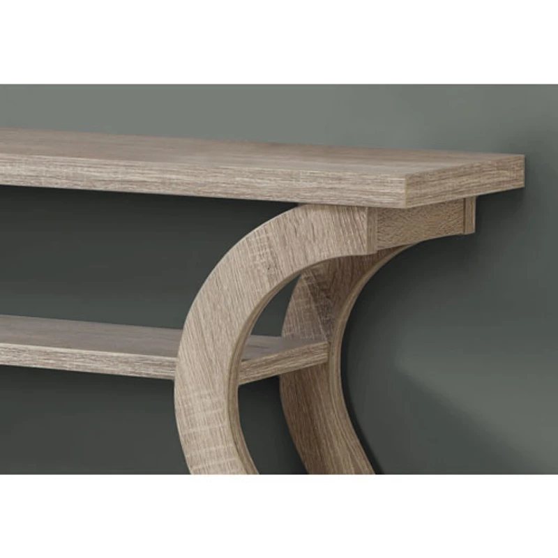 Monarch Modern Rectangular Console Table with 3-Tier - Dark Taupe