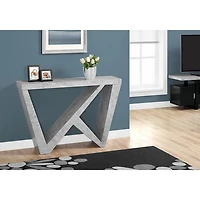 Monarch Contemporary Rectangular Console Table with Asymmetrical Base - Grey