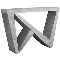 Monarch Contemporary Rectangular Console Table with Asymmetrical Base - Grey