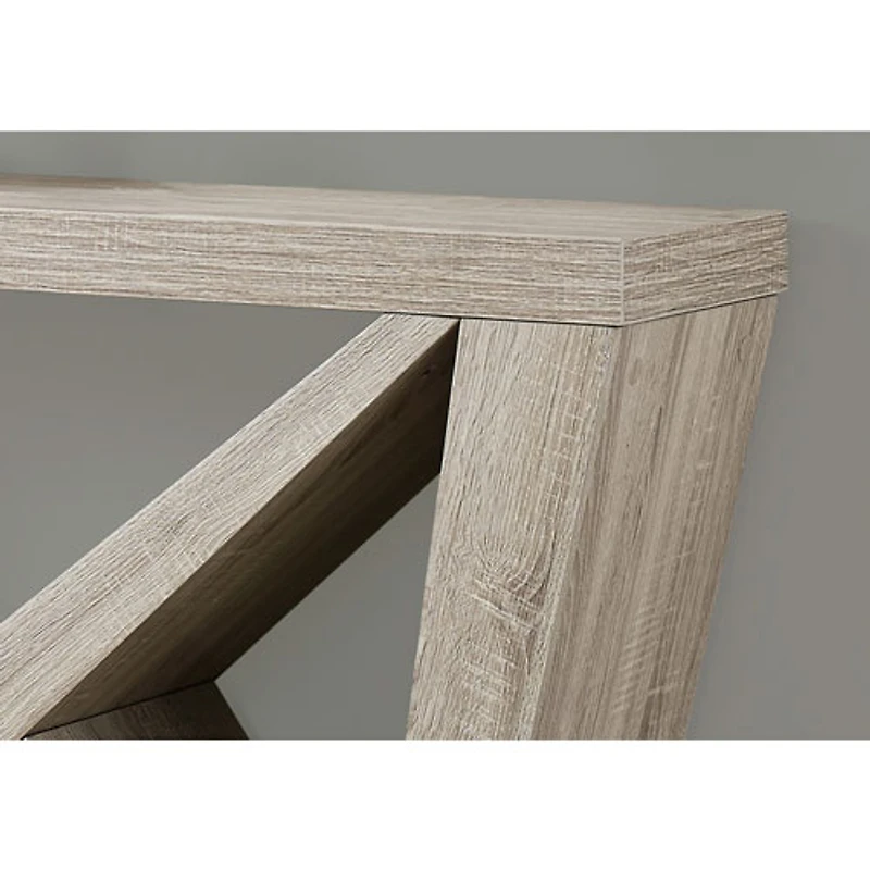 Monarch Contemporary Rectangular Console Table with Asymmetrical Base - Dark Taupe
